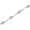 .925 Sterling Silver 1.0 cttw Miracle-Set Diamond 7 Stone Floral Cluster Link Bracelet (I-J Color, I3 Clarity) -7