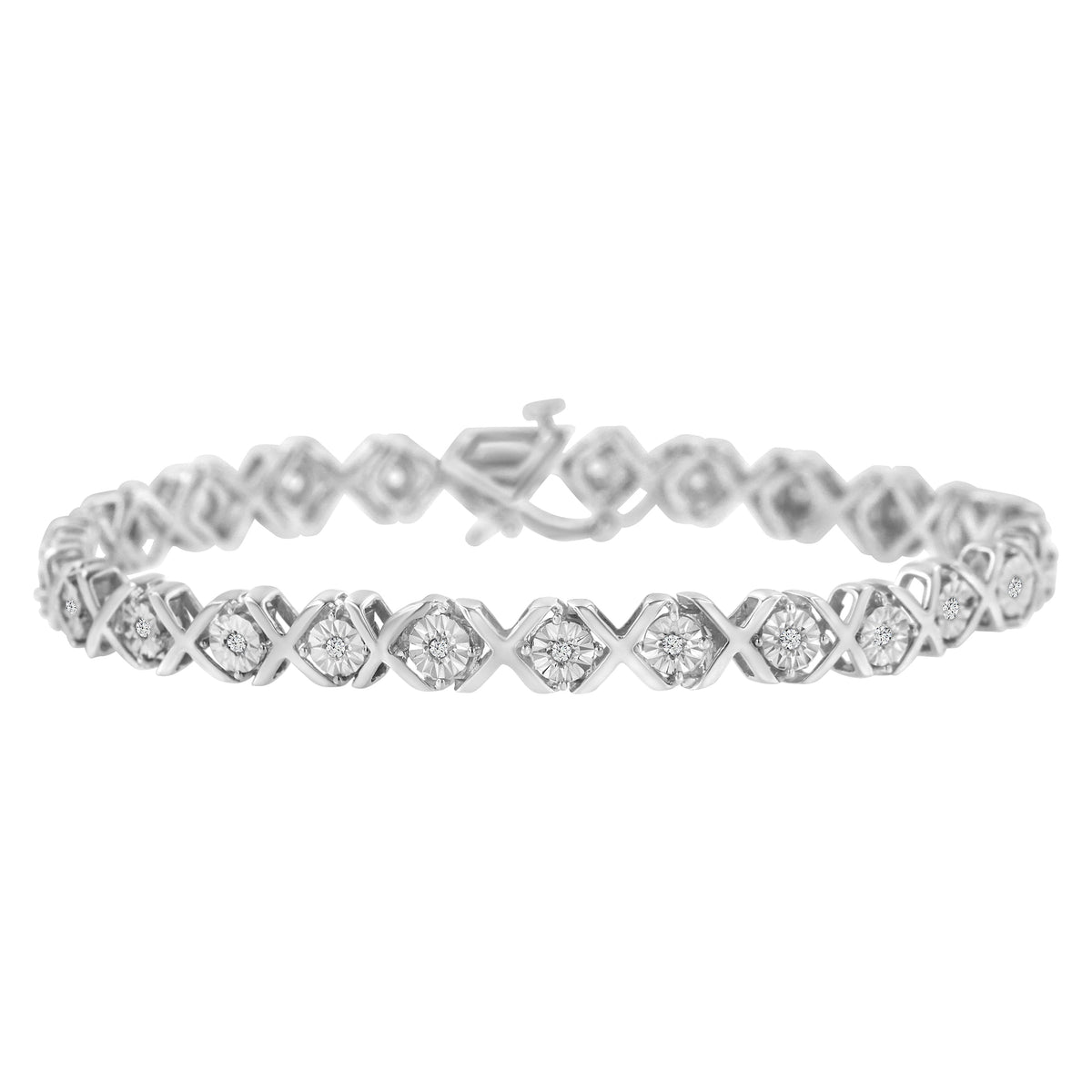 .925 Sterling Silver 1/4 Cttw Miracle Set Diamond 
