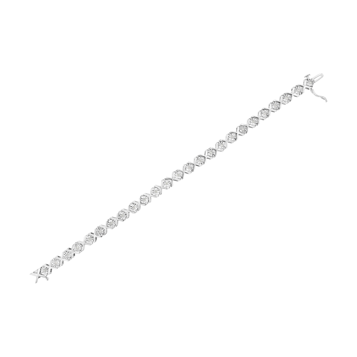 .925 Sterling Silver 1/4 Cttw Miracle Set Diamond 