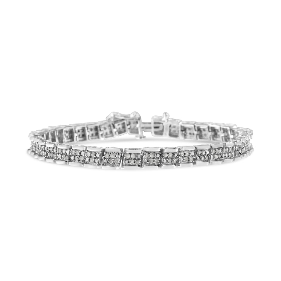 .925 Sterling Silver 2.0 Cttw Diamond 7