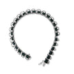 .925 Sterling Silver 3/4 Cttw Blue Diamond Illusion Plate Looped Link Bracelet