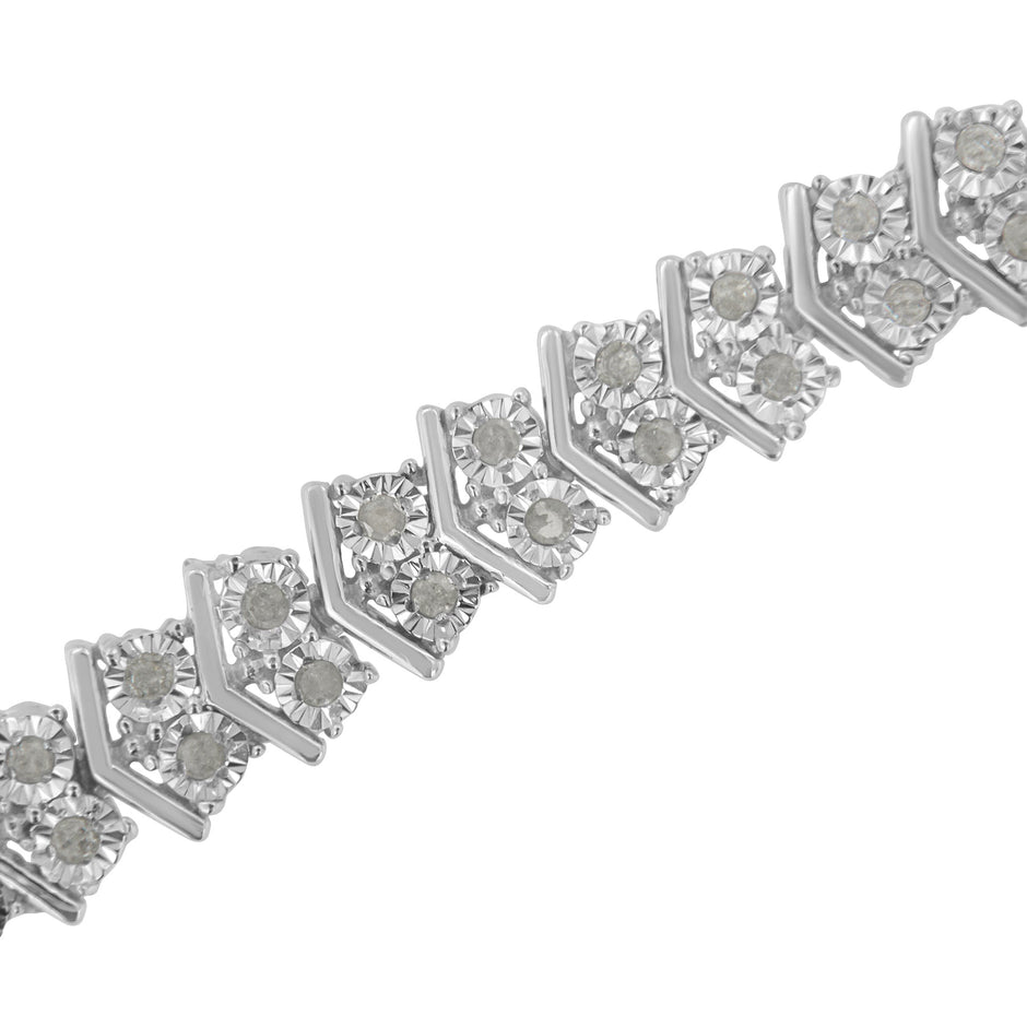 .925 Sterling Silver 1.0 cttw Diamond 