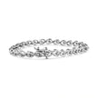 .925 Sterling Silver 1/10 Cttw Round-Cut Diamond Links of Flame Bracelet (I-J Color, I3) - 7.25