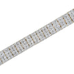 IGI Certified 14K Yellow Gold Plated Sterling Silver 10.0 Cttw Faint Brown Diamond 4 Row Tennis Bracelet