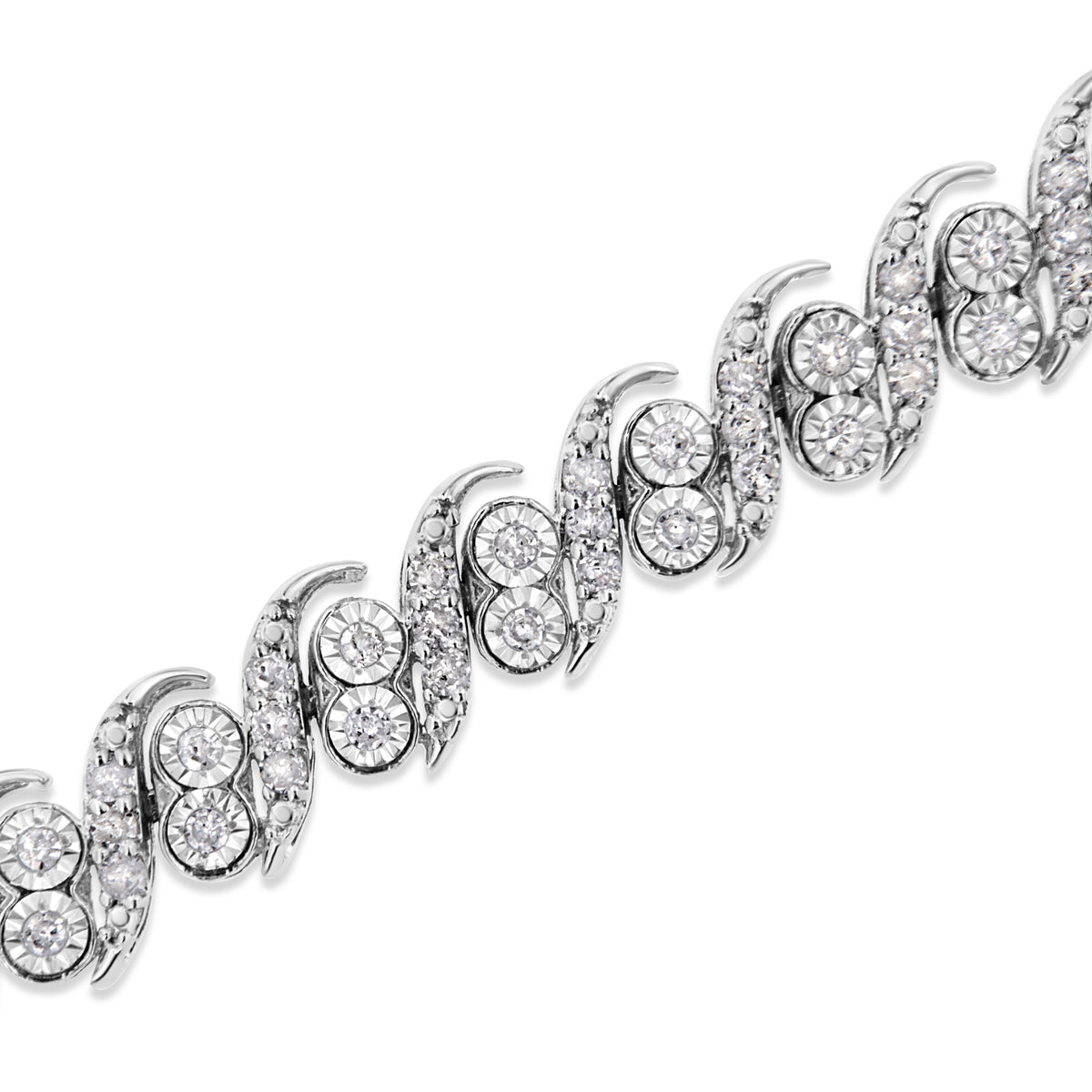 .925 Sterling Silver 2.0 Cttw Round-Cut Diamond 