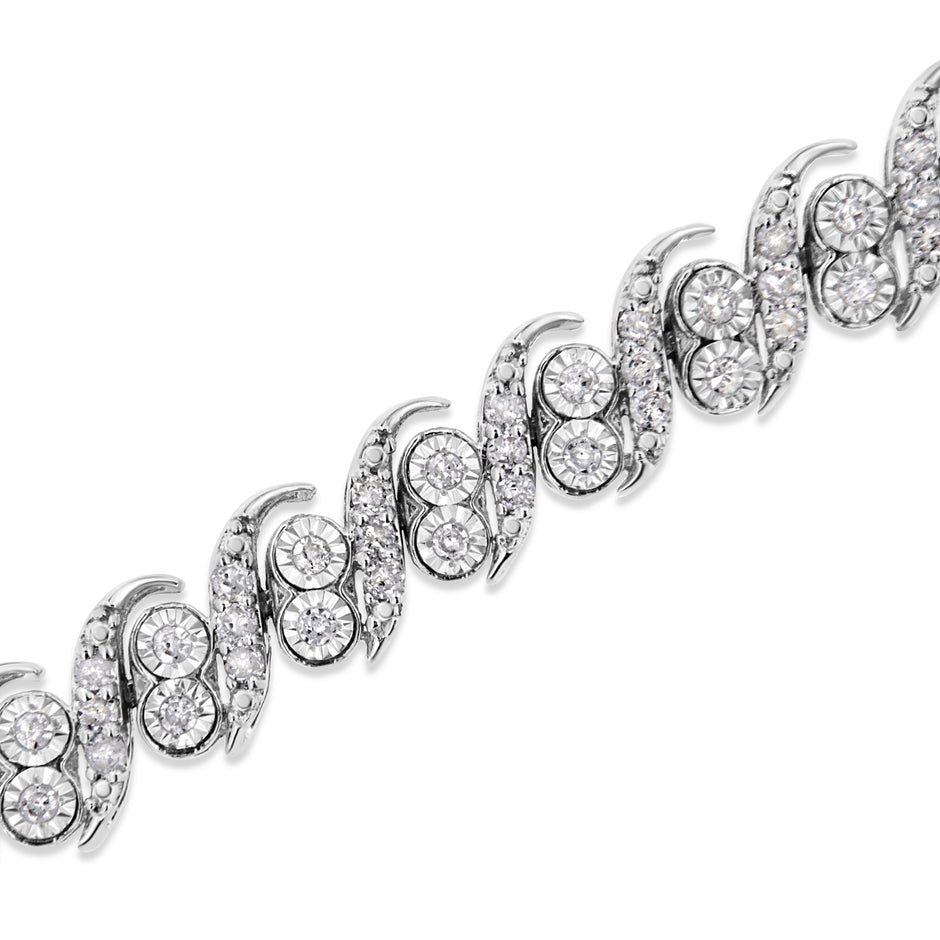 .925 Sterling Silver 2.0 Cttw Round-Cut Diamond 