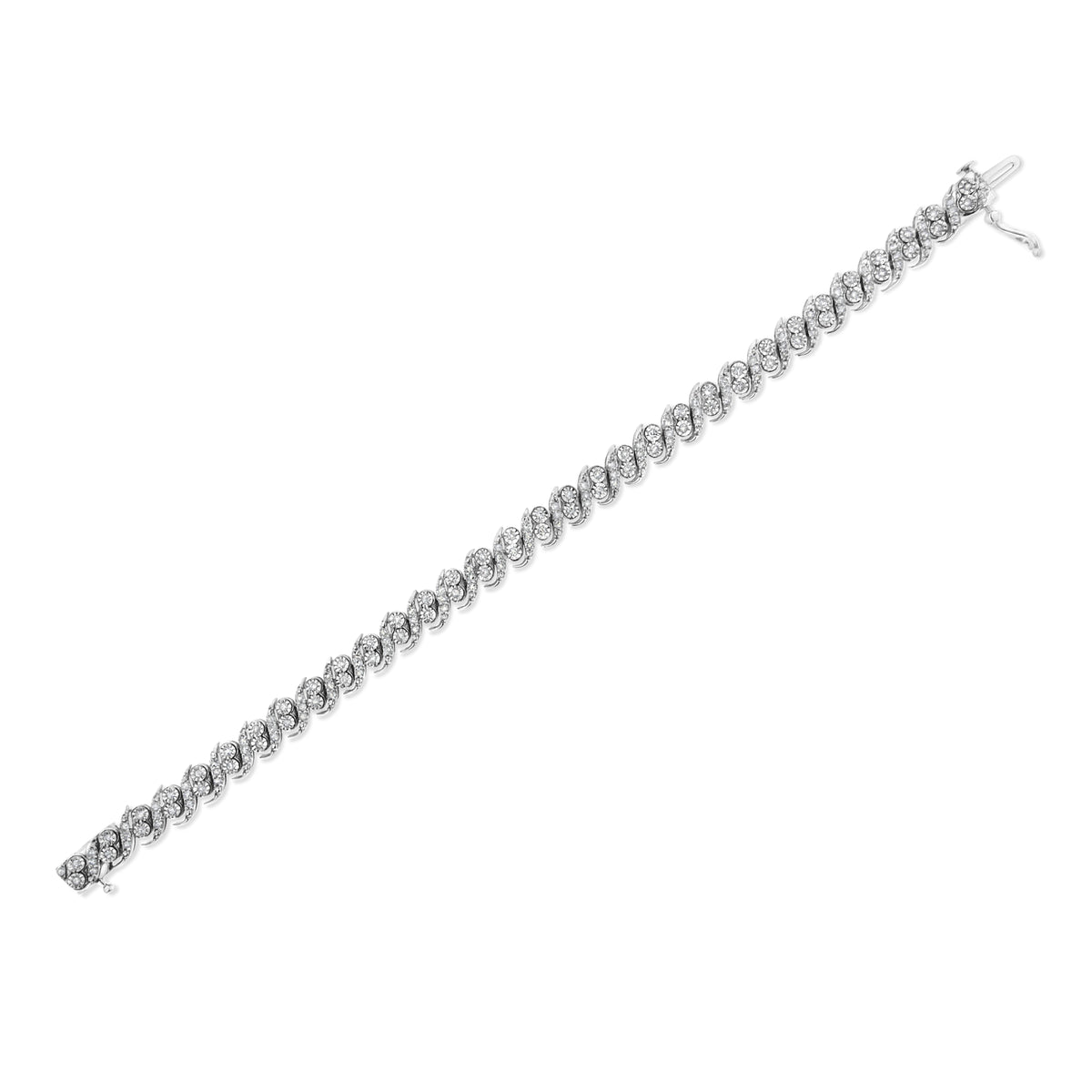 .925 Sterling Silver 2.0 Cttw Round-Cut Diamond 