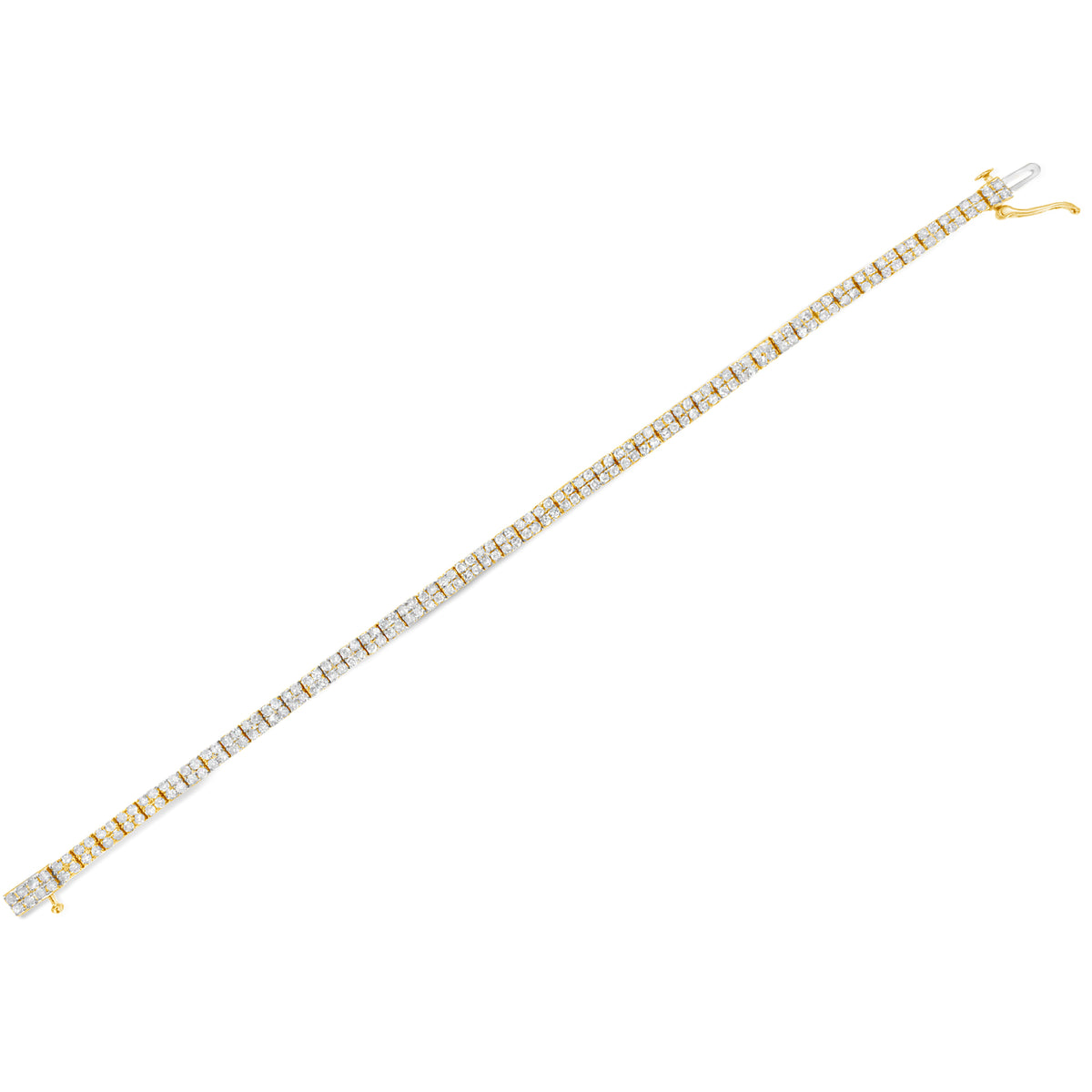 14K Yellow Gold Plated .925 Sterling Silver 3.0 Cttw Diamond Link Bracelet (K-L Color, I2-I3 Clarity) - 7.25