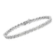 .925 Sterling Silver 1.0 cttw Miracle Set Diamond Spiraling Bezel Link Bracelet(I-J Color, I3 Clarity) -7.25