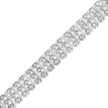 .925 Sterling Silver 1.00 Cttw Diamond Multi Row Heart Link Bracelet (H-I Color, I1-I2 Clarity) - 7.25