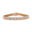 14K Rose Gold 3.0 Cttw Lab Grown Diamond Two Row Milgrain 7