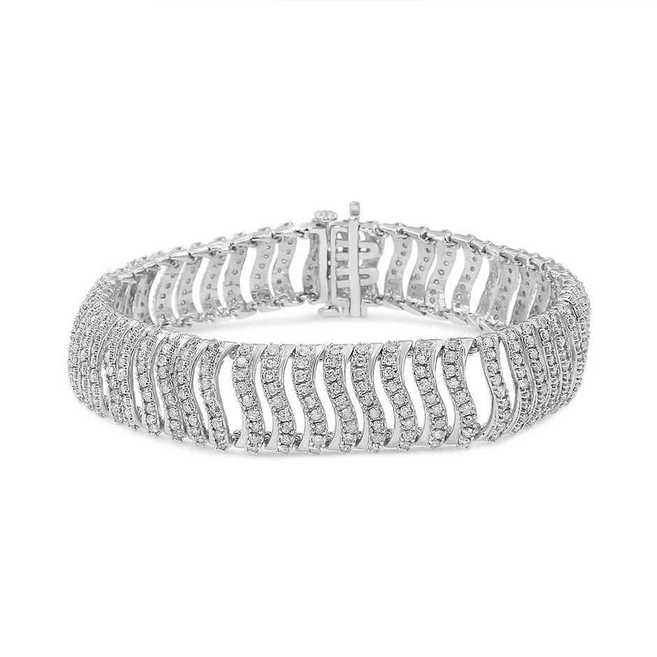 .925 Sterling Silver 5.00 Cttw Round-Cut Diamond 