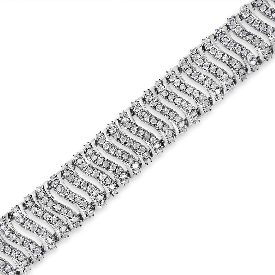 .925 Sterling Silver 5.00 Cttw Round-Cut Diamond 