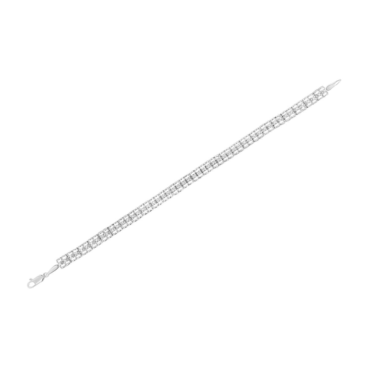 .925 Sterling Silver 1/10 Cttw Diamond Double-Link 7