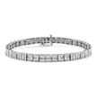 .925 Sterling Silver 2 Cttw Prong Set Round-Cut Diamond 4 Stone Box Link Bracelet (I-J Color, I3 Clarity) - 7.25