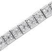 .925 Sterling Silver 2 Cttw Prong Set Round-Cut Diamond 4 Stone Box Link Bracelet (I-J Color, I3 Clarity) - 7.25