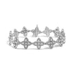 .925 Sterling Silver 1.0 cttw Miracle-Set Diamond 4 Leaf Clover Link Bracelet (I-J Clarity, I3 Color) - Size 7.25