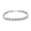 .925 Sterling Silver 2.0 cttw Diamond 7 Stone Floral Cluster Link Bracelet (I-J Color, I3 Clarity) -7.25
