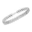 .925 Sterling Silver 1/4 cttw Round-Cut Diamond Double Row Wrapped S-Link Bracelet (I-J Color, I2-I3 Clarity) - Size 7.25