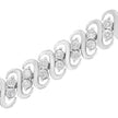 .925 Sterling Silver 1/4 cttw Round-Cut Diamond Double Row Wrapped S-Link Bracelet (I-J Color, I2-I3 Clarity) - Size 7.25