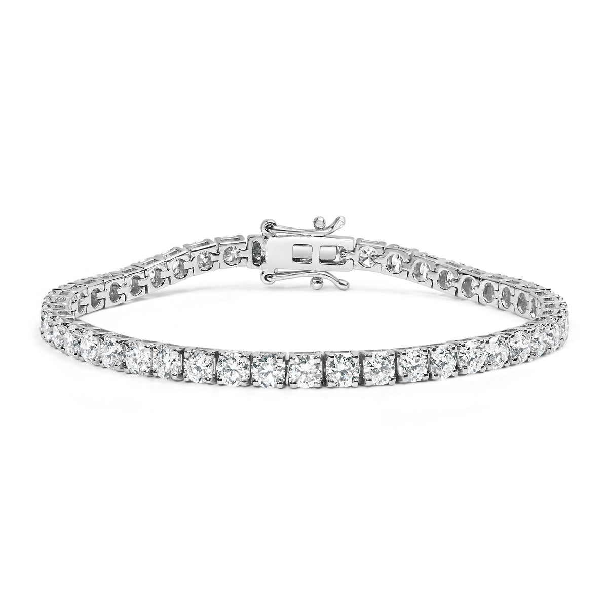 14K White Gold 5.00 Cttw Prong Set Lab Grown Round Diamond Classic Tennis Bracelet (F-G Color, VS2-SI1 Clarity) - 7.25