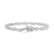 .925 Sterling Silver 1/2 Cttw Diamond Alternating Marquise and Starburst Shaped Link Bracelet (I-J Color, I2-I3 Clarity) - 7.25