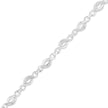.925 Sterling Silver Prong Set Diamond Accent Curved Spiral Link Bracelet (I-J Color, I3 Clarity) - 7.25