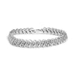 .925 Sterling Silver 1/2 Cttw Diamond Double Row S-Link Bracelet (I-J Color, I2-I3 Clarity) - 7.5