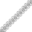 .925 Sterling Silver 1/2 Cttw Diamond Double Row S-Link Bracelet (I-J Color, I2-I3 Clarity) - 7.5