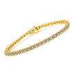 14K Yellow Gold Plated .925 Sterling Silver 8.0 Cttw Diamond Classic Link Tennis Bracelet (K-L Color, I2-I3 Clarity) - 7-1/4