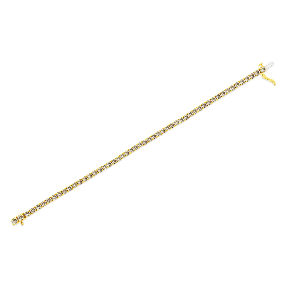 14K Yellow Gold Plated .925 Sterling Silver 8.0 Cttw Diamond Classic Link Tennis Bracelet (K-L Color, I2-I3 Clarity) - 7-1/4