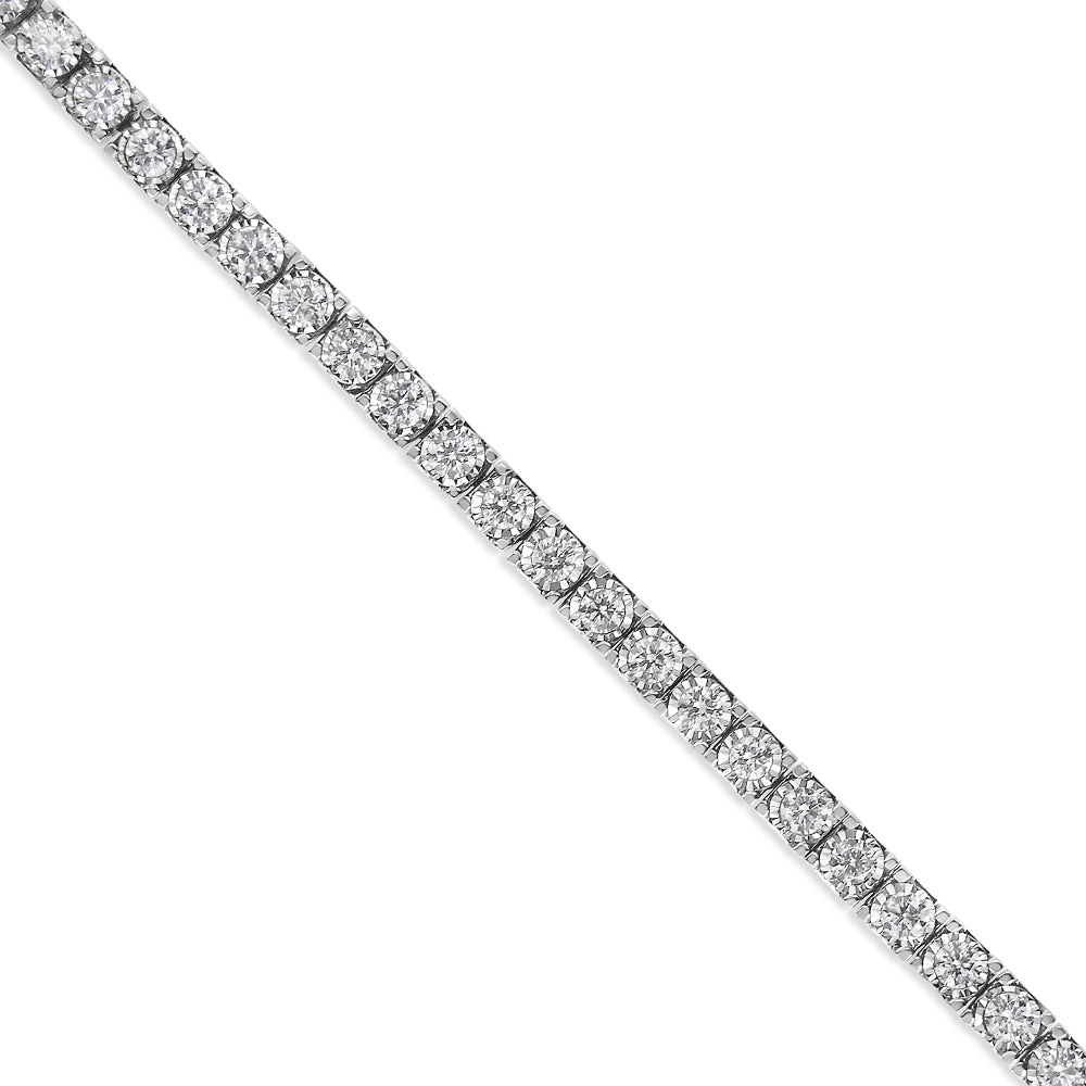 14K White Gold 2.0 Cttw Miracle Set Round-Cut Lab Grown Diamond Illusion 7