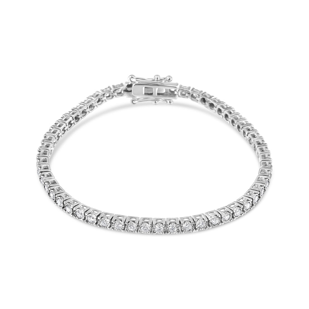 14K White Gold 2.0 Cttw Miracle Set Round-Cut Lab Grown Diamond Illusion 7