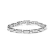 14K White Gold 3.0 Cttw Invisible Set Princess Cut Diamond Link and Buckle 7.25