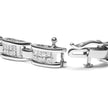 14K White Gold 3.0 Cttw Invisible Set Princess Cut Diamond Link and Buckle 7.25