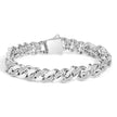 14K Yellow Gold Plated .925 Sterling Silver 1/2 Cttw Diamond Cuban Curb Chain Bracelet (I-J Color, I3 Clarity) - 8.5