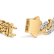 14K Yellow Gold Plated .925 Sterling Silver 1/2 Cttw Diamond Cuban Curb Chain Bracelet (I-J Color, I3 Clarity) - 8.5