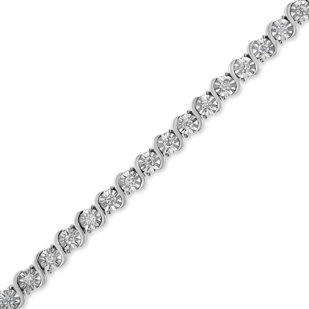 14K White Gold 1.00 Cttw Lab Grown Diamond Round Miracle Plate and 