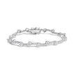 .925 Sterling Silver 2.0 Cttw Diamond Custer Link Bracelet