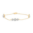 10K Yellow Gold Plated .925 Sterling Silver 2.0 Cttw Lab Grown Diamond Bezel Set Station Bracelet