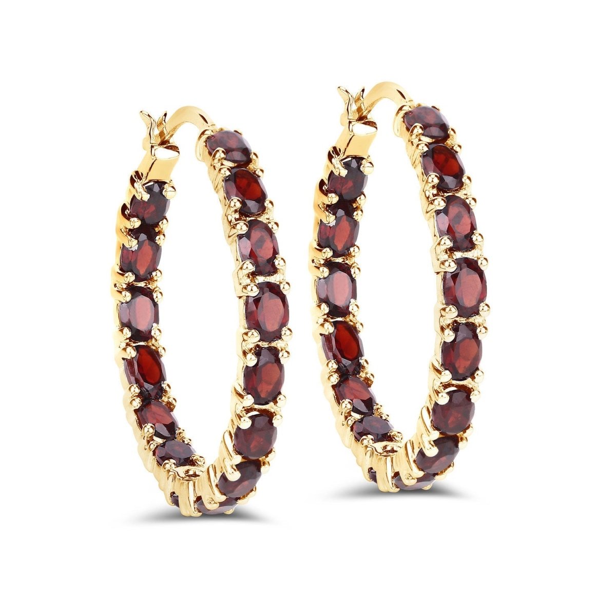 6.00 Carat Genuine Garnet .925 Sterling Silver Earrings - Earrings - Custom Crafting Alliance, LLC
