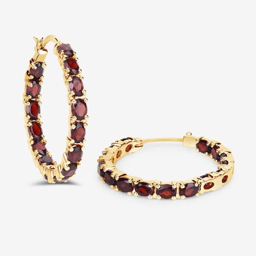 6.00 Carat Genuine Garnet .925 Sterling Silver Earrings - Earrings - Custom Crafting Alliance, LLC