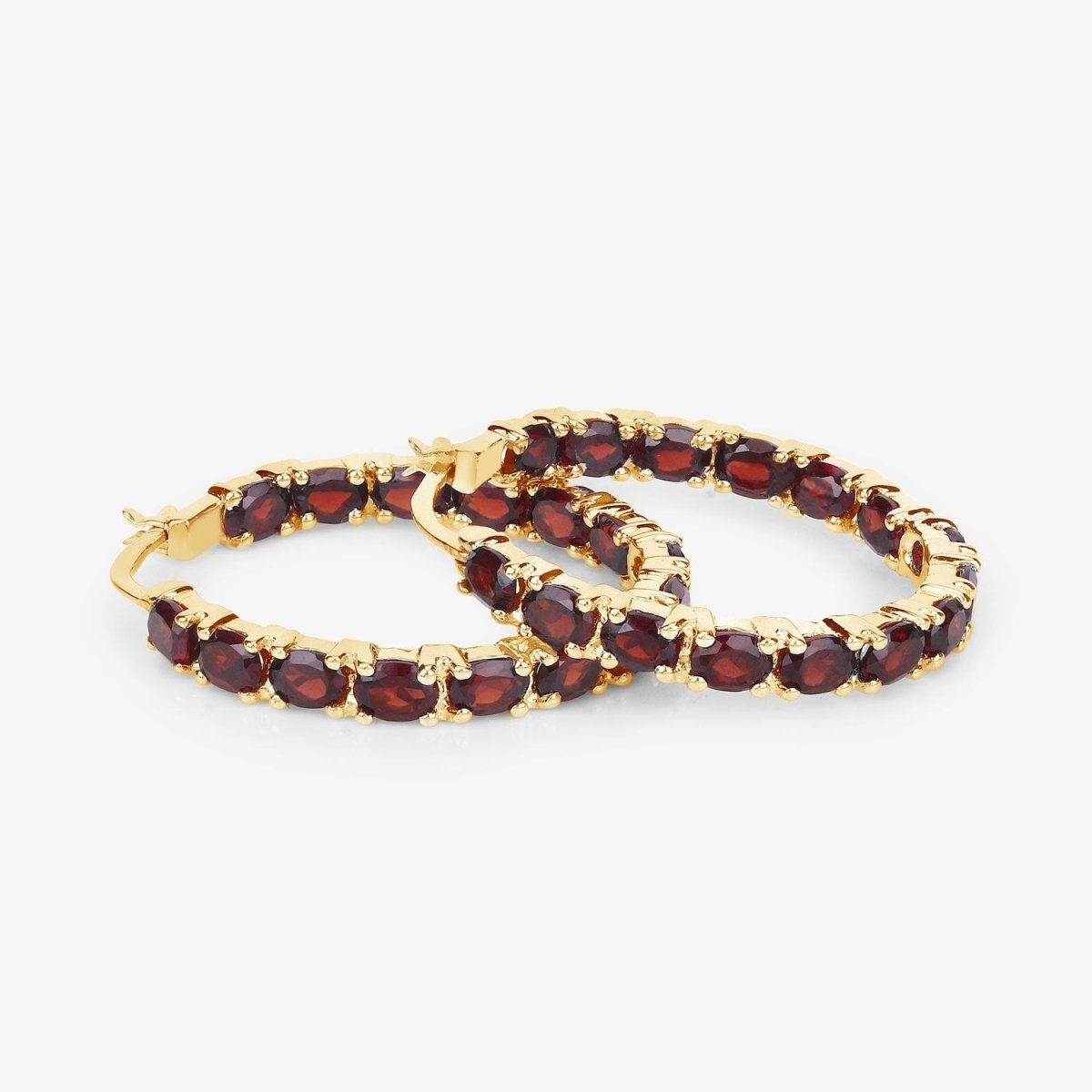 6.00 Carat Genuine Garnet .925 Sterling Silver Earrings - Earrings - Custom Crafting Alliance, LLC