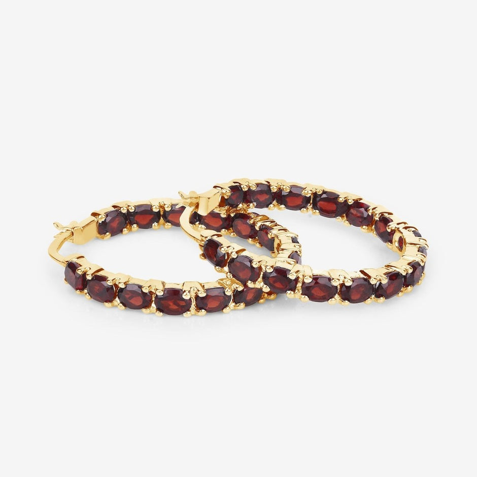 6.00 Carat Genuine Garnet .925 Sterling Silver Earrings - Earrings - Custom Crafting Alliance, LLC