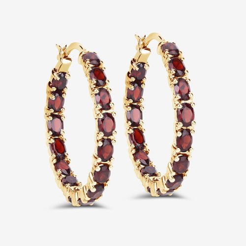 6.00 Carat Genuine Garnet .925 Sterling Silver Earrings - Earrings - Custom Crafting Alliance, LLC