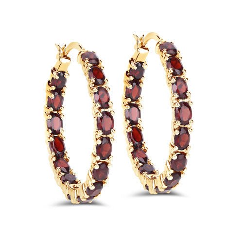 6.00 Carat Genuine Garnet .925 Sterling Silver Earrings - Earrings - Custom Crafting Alliance, LLC