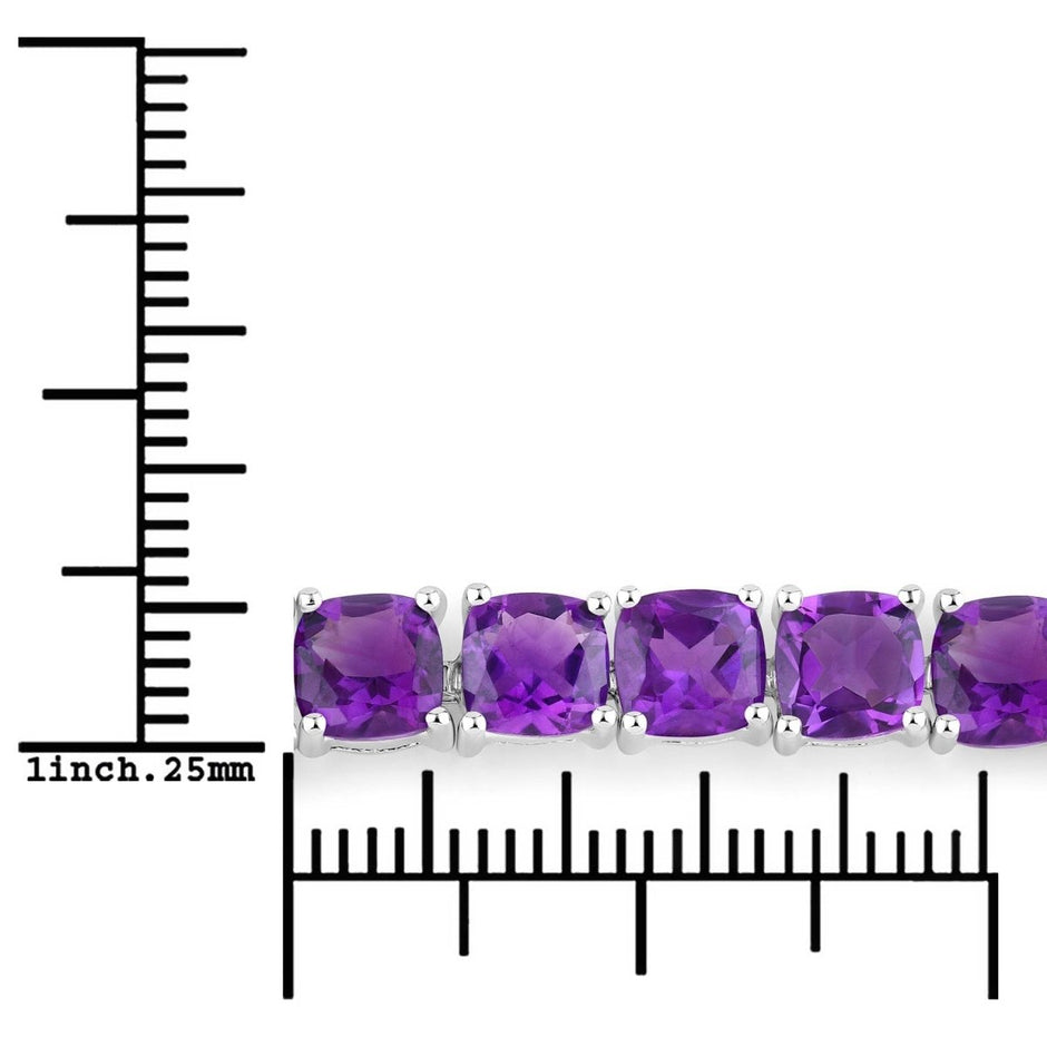 6.05 Carat Genuine Amethyst .925 Sterling Silver Bracelet - Bracelets - Custom Crafting Alliance, LLC