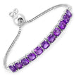 6.05 Carat Genuine Amethyst .925 Sterling Silver Bracelet - Bracelets - Custom Crafting Alliance, LLC