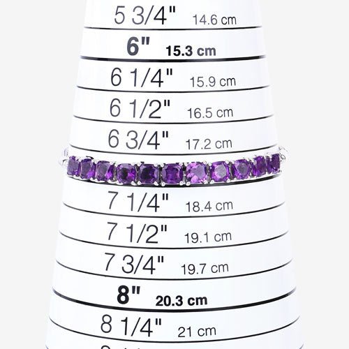 6.05 Carat Genuine Amethyst .925 Sterling Silver Bracelet - Bracelets - Custom Crafting Alliance, LLC