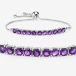 6.05 Carat Genuine Amethyst .925 Sterling Silver Bracelet - Bracelets - Custom Crafting Alliance, LLC